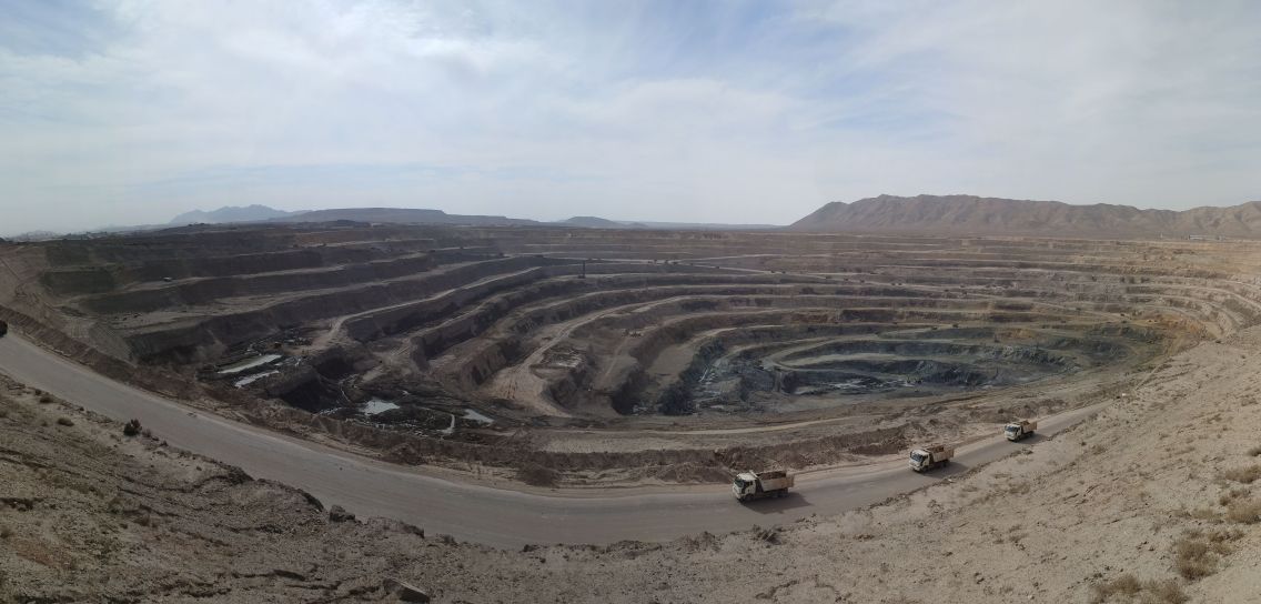 Wide angle shot of an open mine